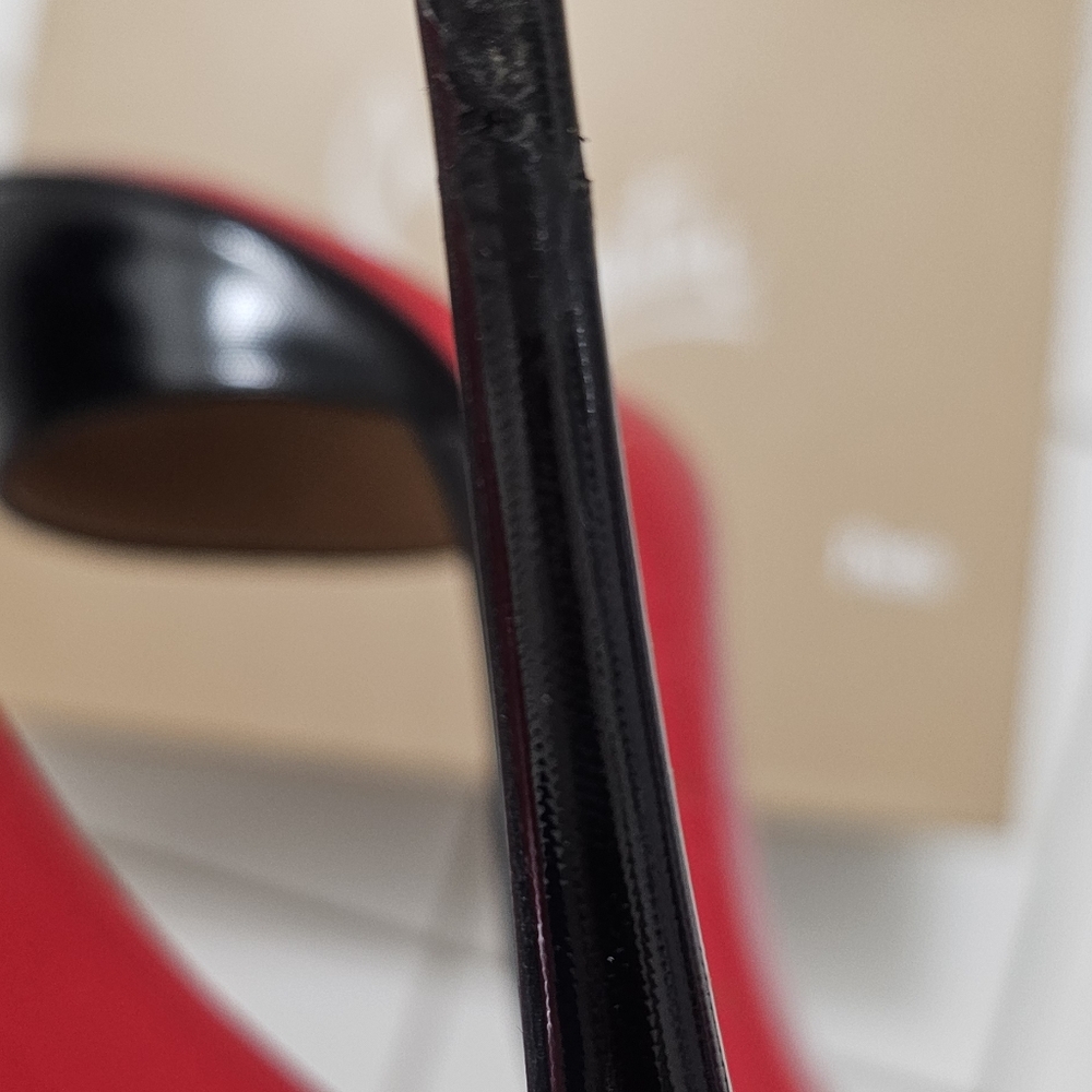 Authentic Christian Louboutin Black Patent Harler 100 Ankle Strap Pumps Sz 41 - Picture 15 of 16